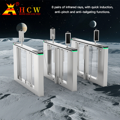 Bi Direction Speed Turnstile Gate 0.3s High Speed With Face Fingerprint Recognition