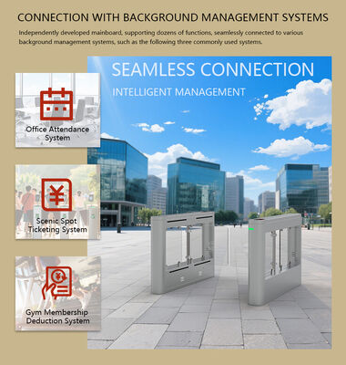 HCW CW406 Swing Barrier Turnstile Gate With 8 Pairs Infrared Detection Sensors Fast Speed 30-60 Person/Minute And 5 Million Times Life Span