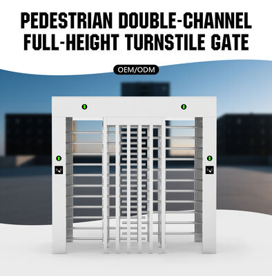 HCW Secure Full Height Turnstile with 2400*1500*2300mm Dimension Tempered Glass and 304 Stainless Steel for High Security Access Control