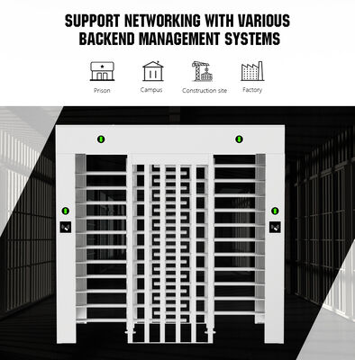 HCW Secure Full Height Turnstile with 2400*1500*2300mm Dimension Tempered Glass and 304 Stainless Steel for High Security Access Control