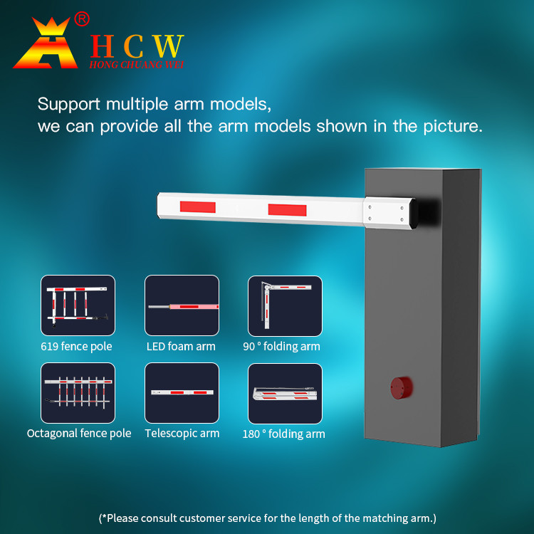 HCW 3-6m Length Straight Pole Boom Barrier Gate 200W Security Car ...