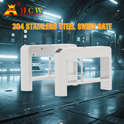 HCW IP44 Swing Barrier Turnstile 40W Stainless Steel 304 Pedestrian Turnstile Gate