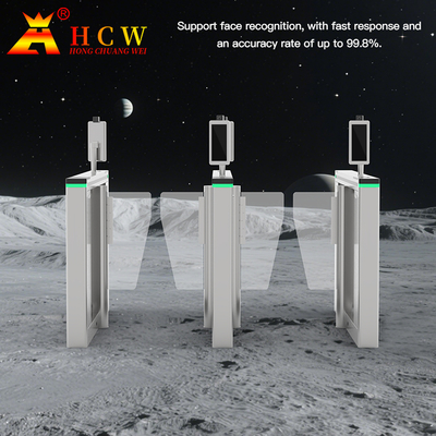 Bi Direction Speed Turnstile Gate 0.3s High Speed With Face Fingerprint Recognition