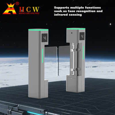 HCW Swing Turnstile Gate With Biometric Speed Barrier Double Channel For Pedestrian Access