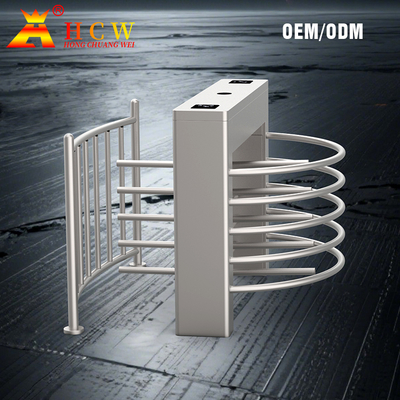 304 Stainless Steel Semi-Automatic Cross Semi-Height Turnstile with Face Recognition Support