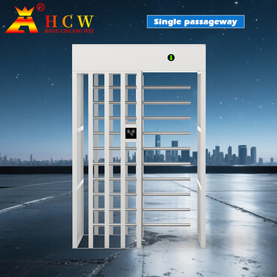 HCW Biometric Full Height Turnstile Gate Bi Directional 304SS Security With Pedestrian Control System
