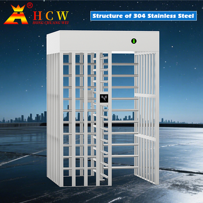 HCW Biometric Full Height Turnstile Gate Bi Directional 304SS Security With Pedestrian Control System