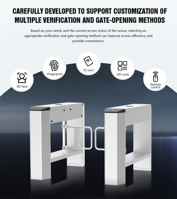 SS304 Swing Barrier Turnstile with 20W Motor Power 4 Pairs Infrared Detection and 2 Million Working Life for Entrance Control