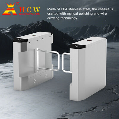 HCW CW426 Stainless Steel Swing Turnstile Gate with 600-1400mm Channel Width 1 Year Warranty and ISO 9001/CE Certification